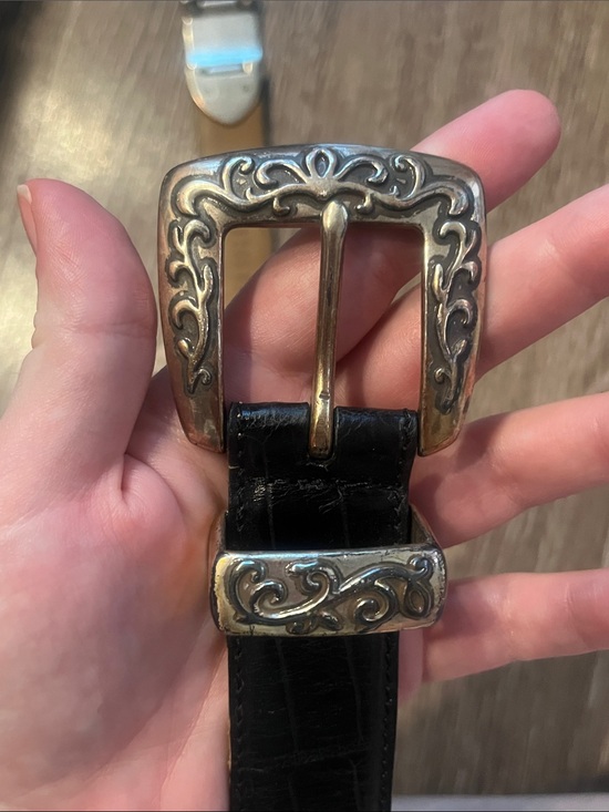 Fossil Black Leather Strap with metal accents main image 6